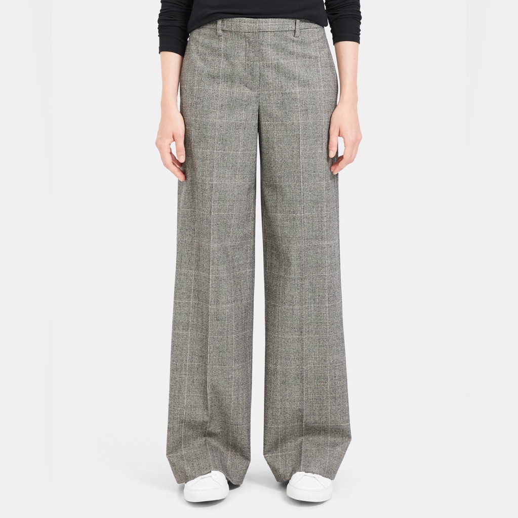 Nwt $385 Theory Theory Wide Wool Trouser In Wales Flannel